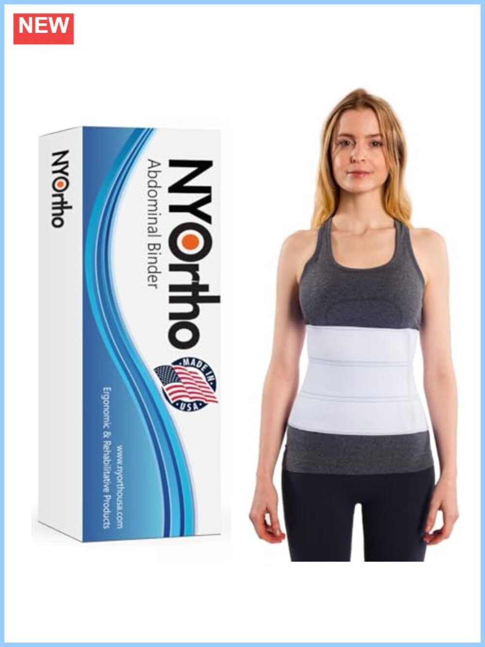 Abdominal Binder Lower Waist Support Belt Compression Wrap Unisex USA